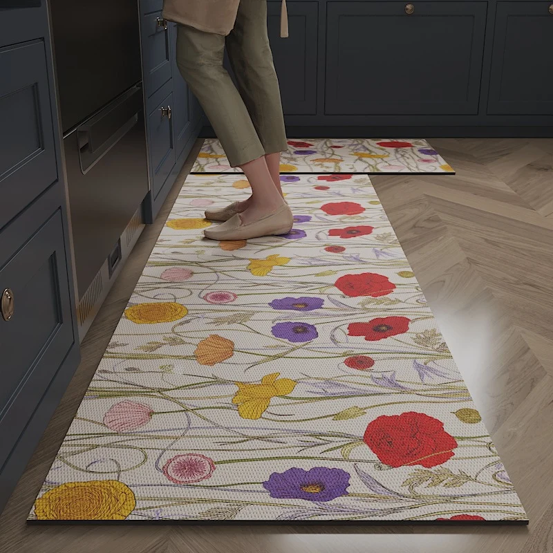 Florales Design Küchen Komfortmatte