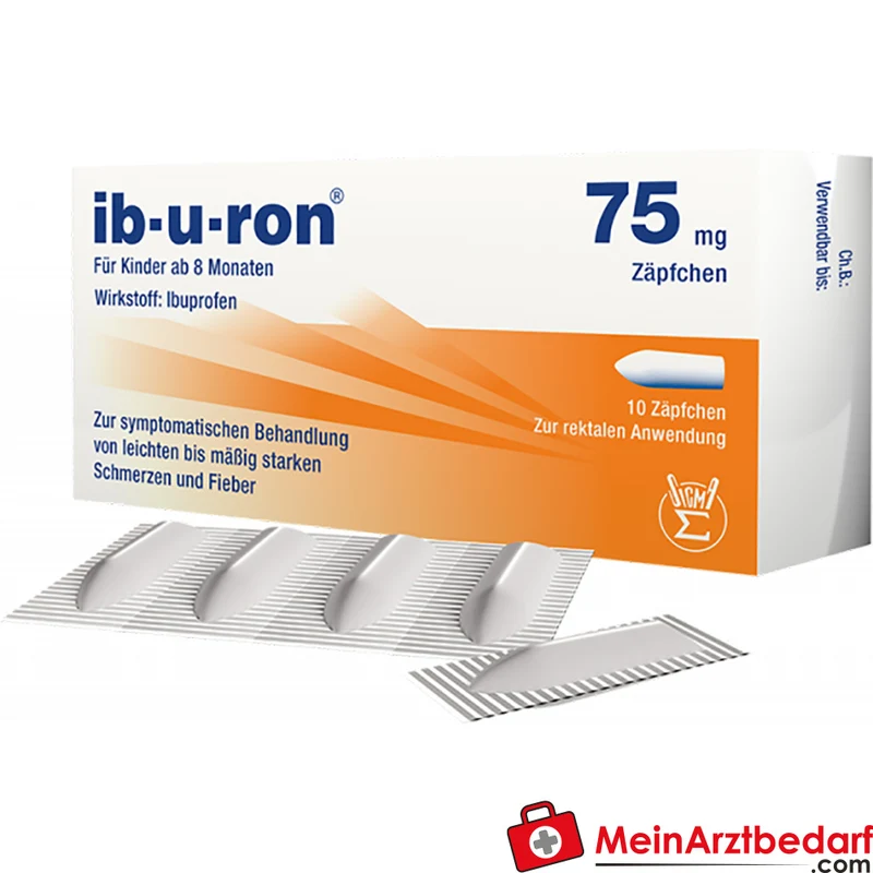 Sigmapharm Ibuprofen Zäpfchen 75 mg, 10 St., rektal, fiebersenkend, ab 8 Monate