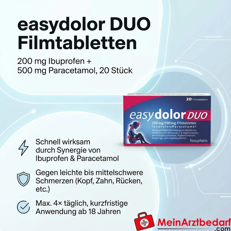 EAS02 Easydolor DUO Filmtabletten 200 mg Ibuprofen + 500 mg Paracetamol, 20 St.
