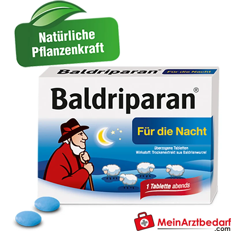 Pfizer Baldriparan Nachttabletten 60 Stück – Baldrian-Trockenextrakt, bei Schlafstörungen ab 12 Jahren