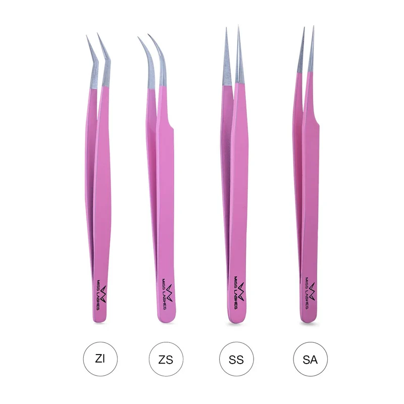 MISS LASHES Pinzetten Pink inkl. Lineal