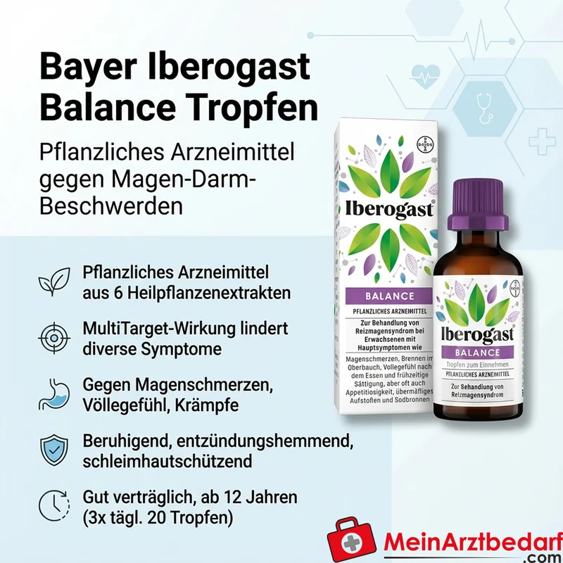 Bayer Iberogast Balance Tropfen 50 ml gegen Magen-Darm-Beschwerden