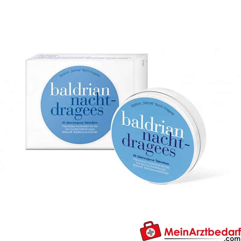 Baldrian Sanova Nacht-Dragees 40 St. pflanzliches Schlafmittel 300 mg Baldrianwurzelextrakt