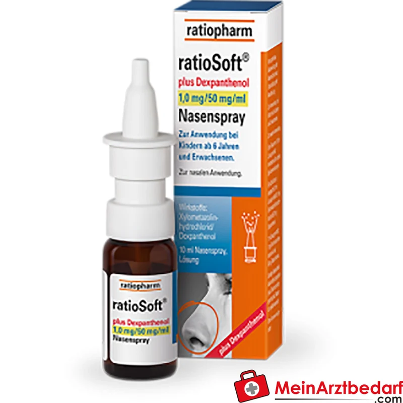 ratiopharm Nasenspray Xylometazolin 1 mg/ml + Dexpanthenol 50 mg/ml, 10 ml