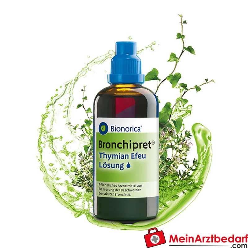 Bionorica Bronchipret Lösung 100 ml, pflanzlicher Schleimlöser mit Thymian und Efeu, hoch konzentriert, für Erwachsene