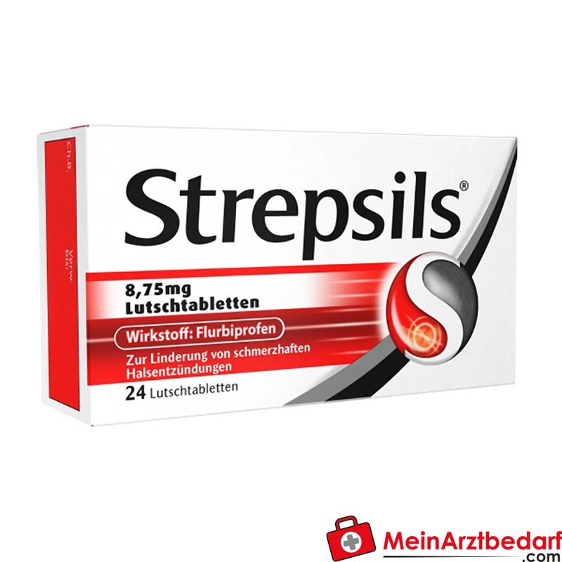 REC02 Strepsils Lutschtabletten 24 St. gegen Halsschmerzen, mit Flurbiprofen, schmerzlindernd