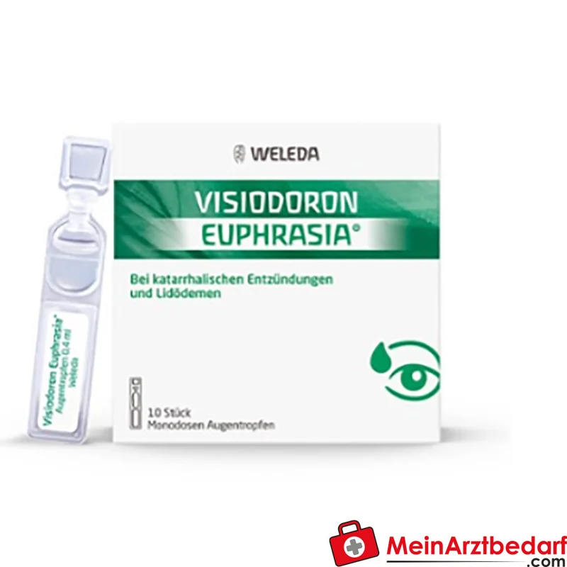 Weleda Visiodoron Euphrasia Augentropfen Monodosen 10 x 0,4 ml, konservierungsfrei, bei gereizten und tränenden Augen