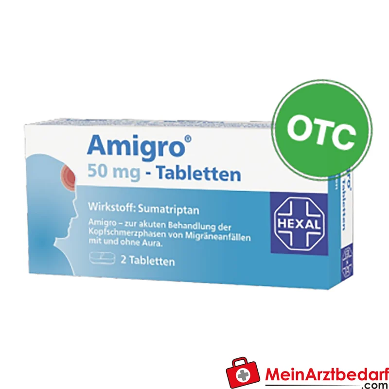 Sandoz Sumatriptan 50 mg Tabletten 2 St. Akute Migräne und Kopfschmerzen
