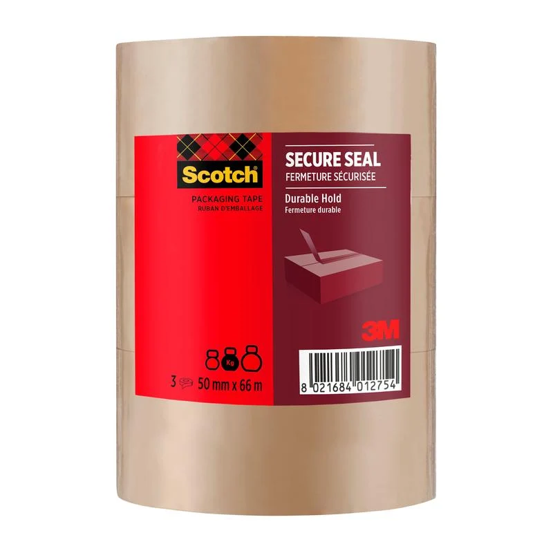 Scotch® Verpackungsklebeband für einen sicheren Verschluss, 50 mm x 66 m
