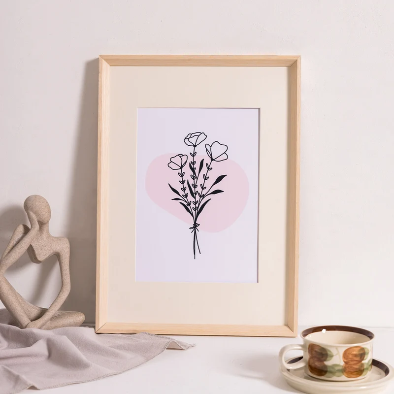 Künstlerischer Floralprint Wanddekorrahmen für Zuhause