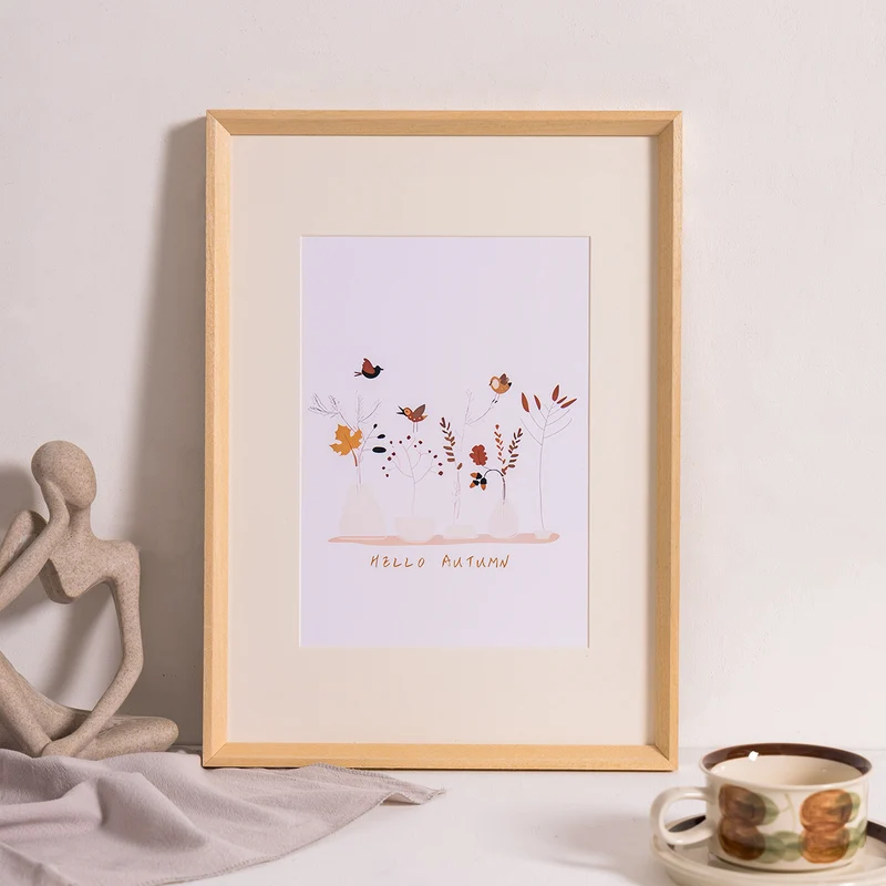 Künstlerischer Floralprint Wanddekorrahmen für Zuhause