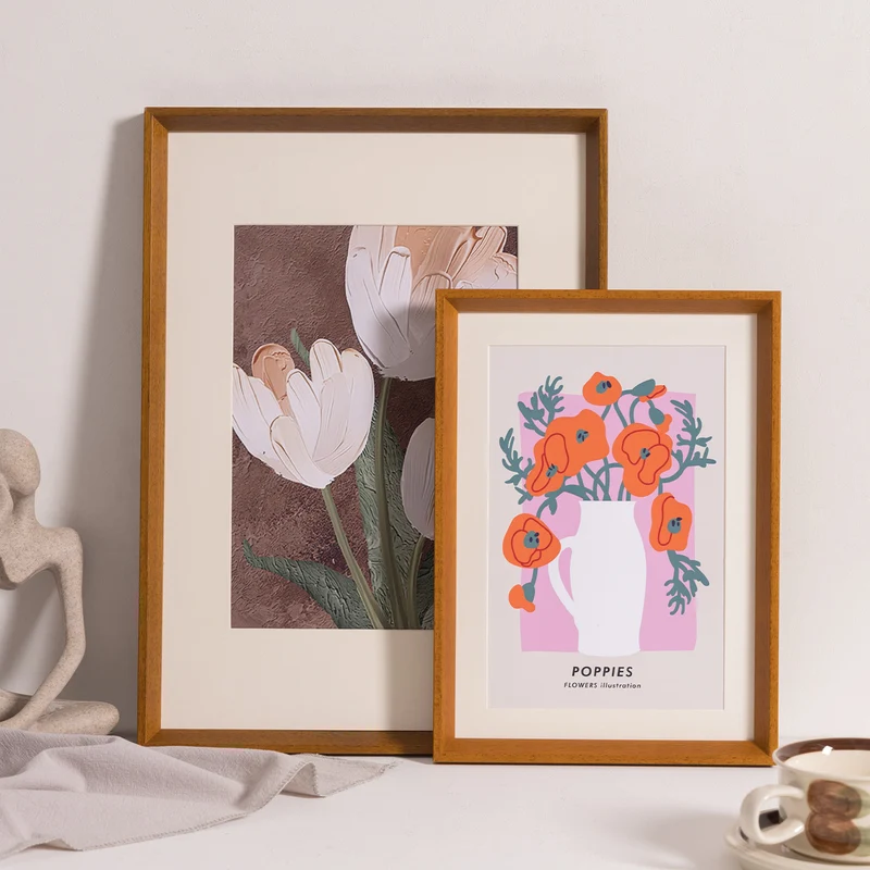 Künstlerischer Floralprint Wanddekorrahmen für Zuhause