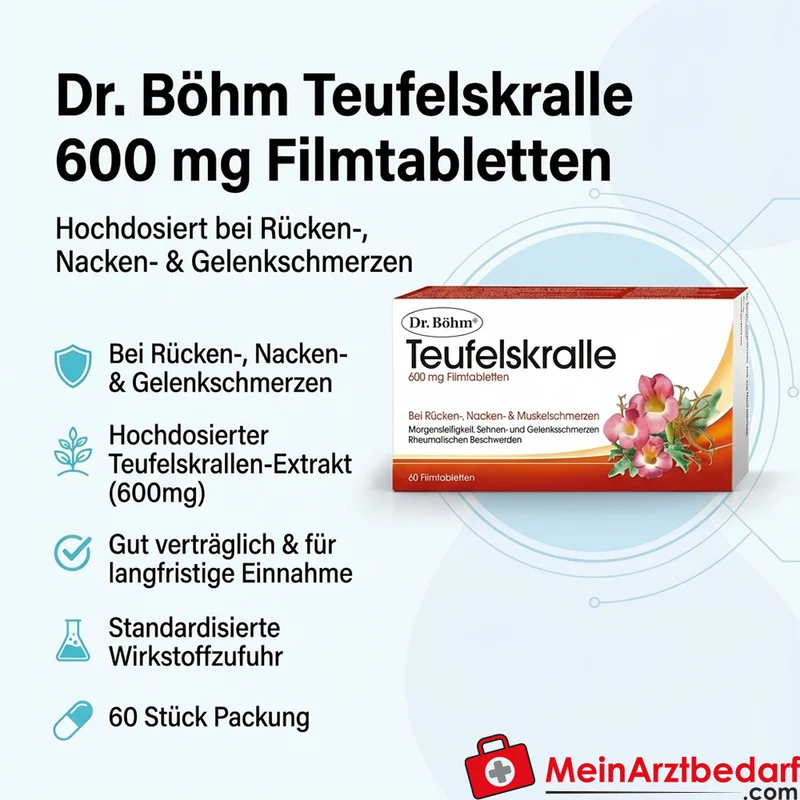 Dr. Böhm Teufelskralle 600 mg Filmtabletten 60 St. bei Rücken-, Nacken- und Gelenkschmerzen