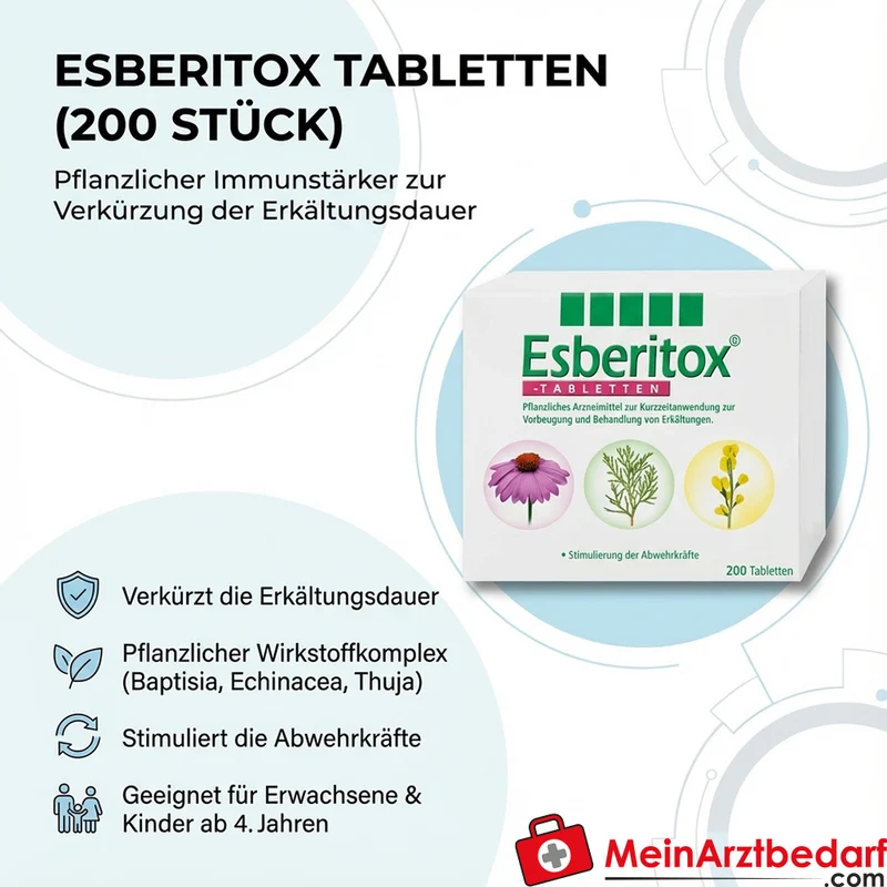 Kwizda-OTC Esberitox Tabletten 100 Stk pflanzlicher Immunstärker, verkürzt Erkältungsdauer, ab 4 Jahren