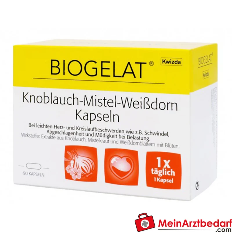 Biogelat Herz-Kapseln Knoblauch Mistel Weißdorn 30 St.
