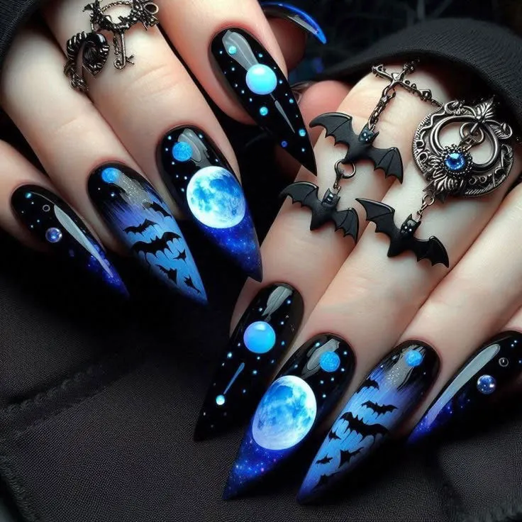 Künstlerische Halloween-Themen-Nageltipps