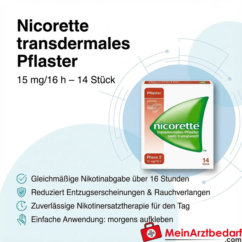 Nicorette transdermales Pflaster 15 mg/16 h, 14 Stück