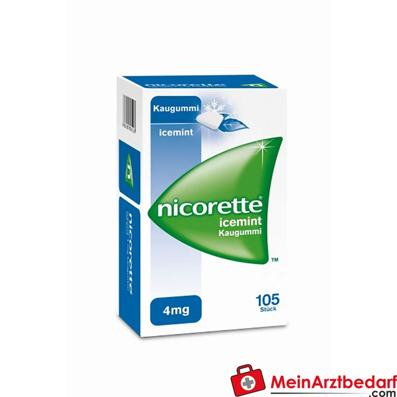 Nicorette Kaugummi 4 mg Icemint, 105 Stück zur Raucherentwöhnung