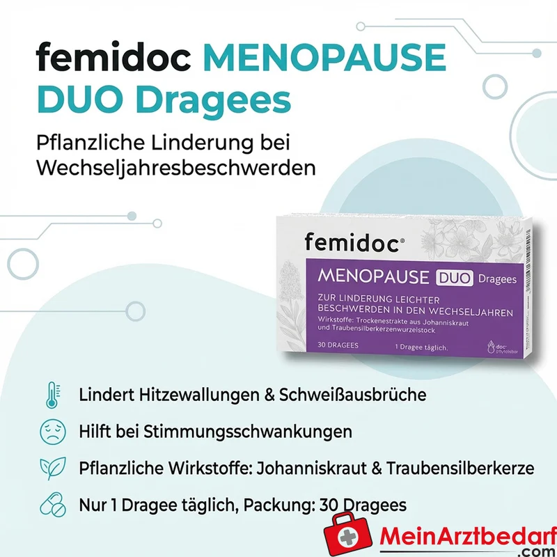 femidoc Menopause Duo Dragees 30 St. mit Johanniskraut und Traubensilberkerze