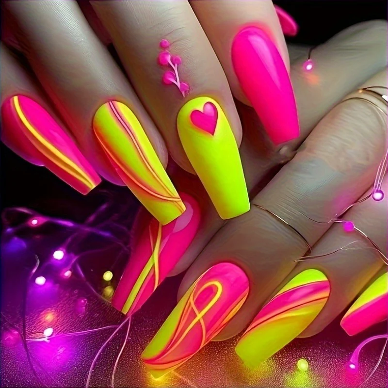 Neon Künstlerisches Nageldesign