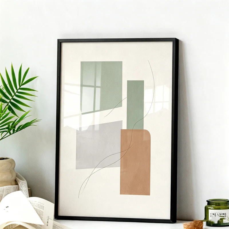 Eleganter Abstract Art Rahmen Druck für Zuhause