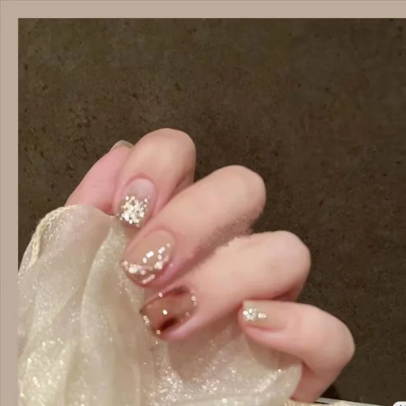 Glamouröse Glitzer Druck-Nagelset