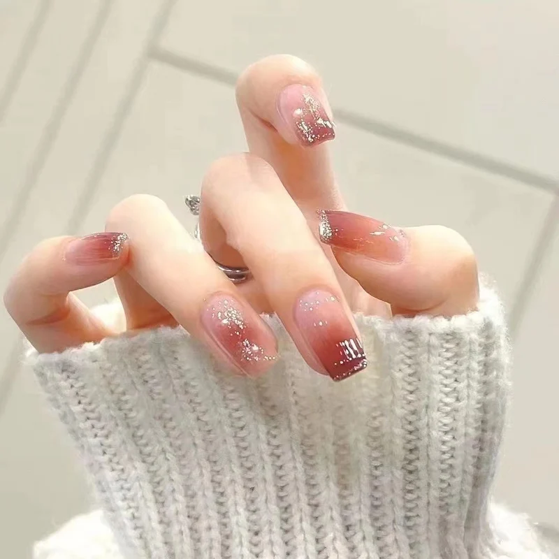 Glamouröser Glitzer Ombre Press-On Nagelset