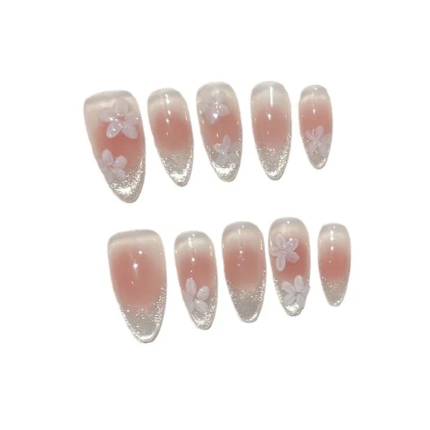 Florale Ombre Press-On Nagelkunst