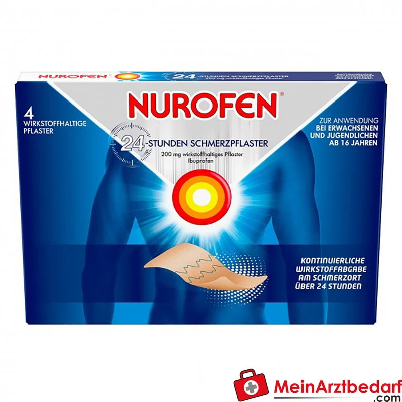 Nurofen 24‑Stunden Schmerzpflaster 200 mg Ibuprofen, 4 Stück