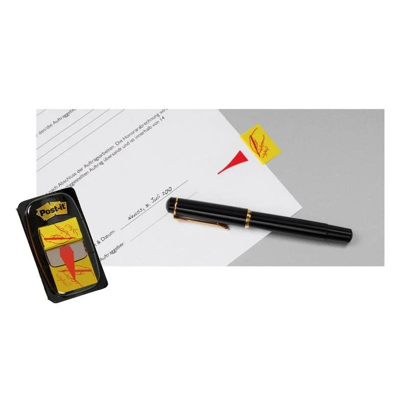 Post-it® Index Haftstreifen, Standard, Gelb, 25,4 mm x 43,2 mm, 50 Haftstreifen/Spender