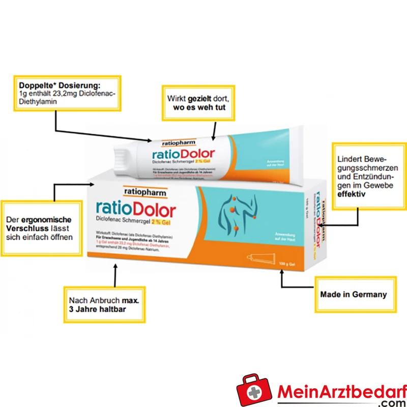 ratiopharm Diclofenac Schmerzgel 2% 100 g zum Auftragen