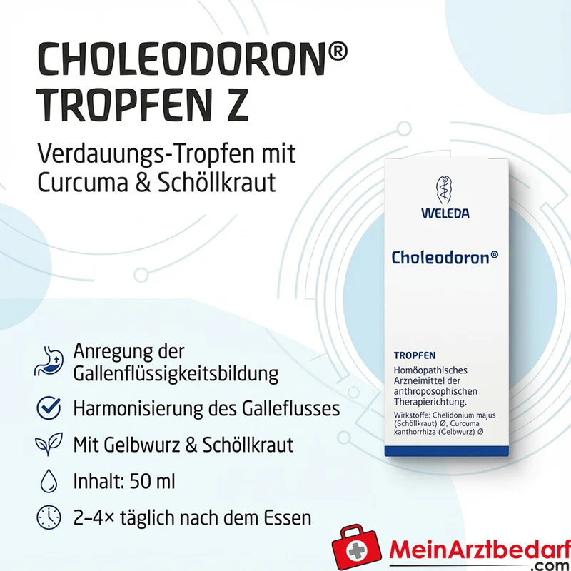 WEL01 Choleodoron Tropfen Z Curcuma & Schöllkraut Verdauungs-Tropfen 50 ml