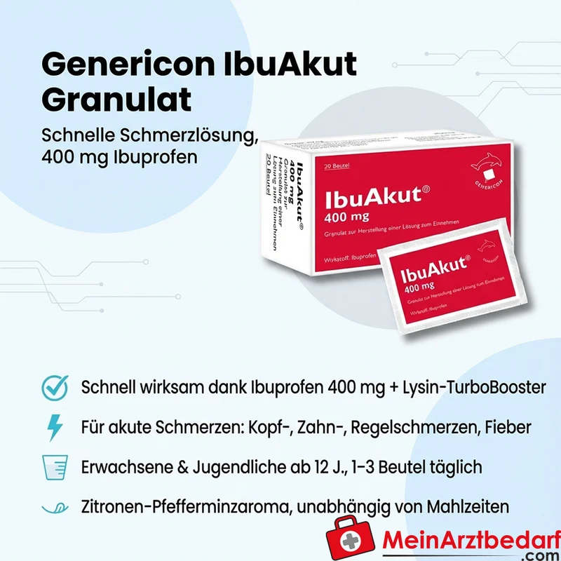 Genericon IbuAkut Granulat 400 mg Ibuprofen, 20 Beutel