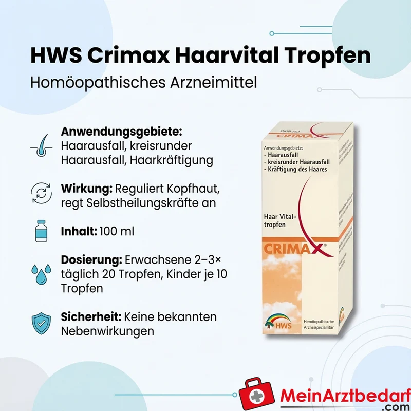 HWS Crimax Haarvital Tropfen 100 ml – homöopathisch, gegen Haarausfall