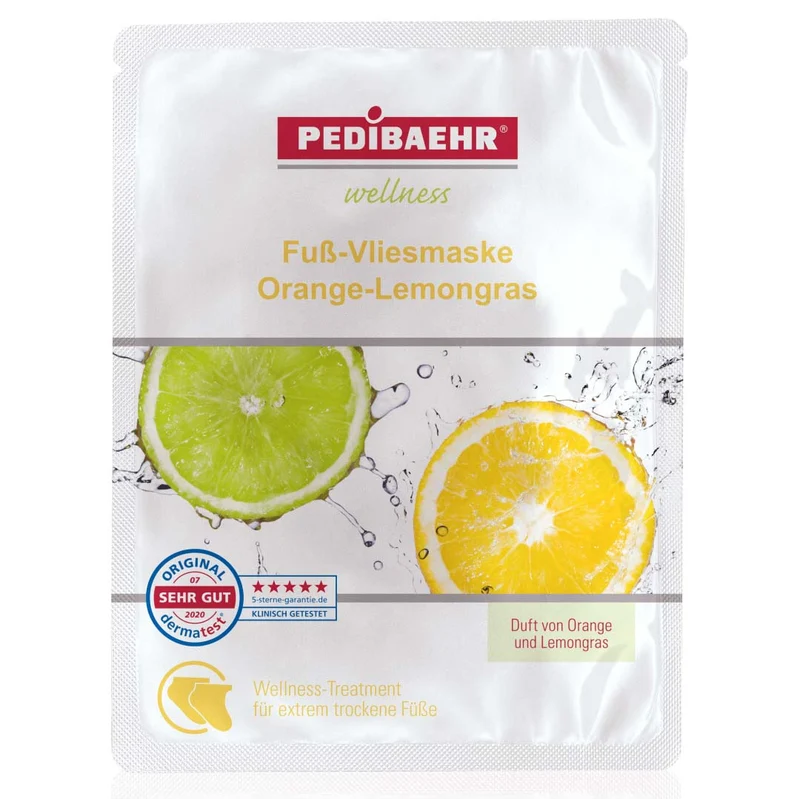 PEDIBAEHR Fuß-Vliesmaske Orange-Lemongras