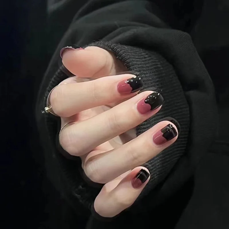 Künstlerisches Dual-Tone Press-On Nagel Set