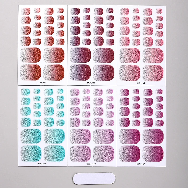 Glitzernde Glitter-Fußnagel-Wraps