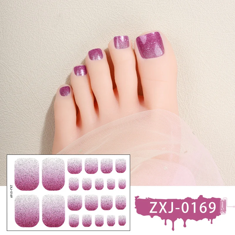 Glitzernde Glitter-Fußnagel-Wraps