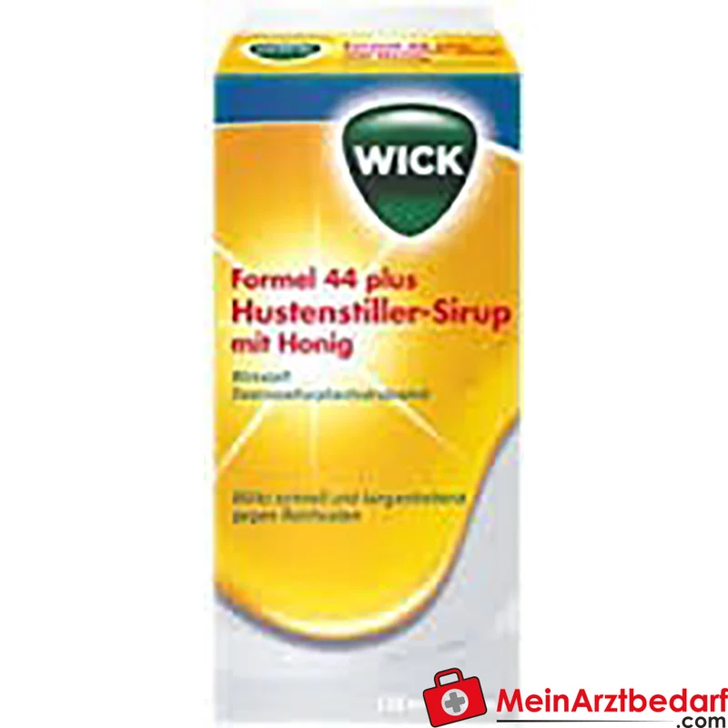 WICK Formel 44 Hustenstiller Sirup mit Honig 180 ml, Dextromethorphan 20 mg/15 ml gegen Reizhusten