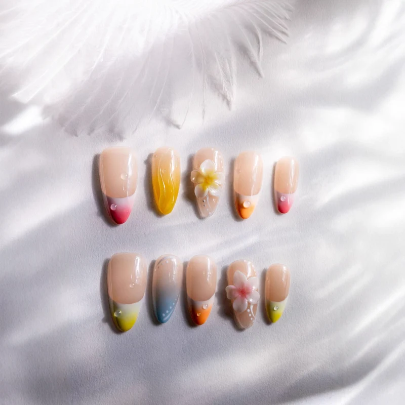 Blumen Kunst Press-On Nägel Set