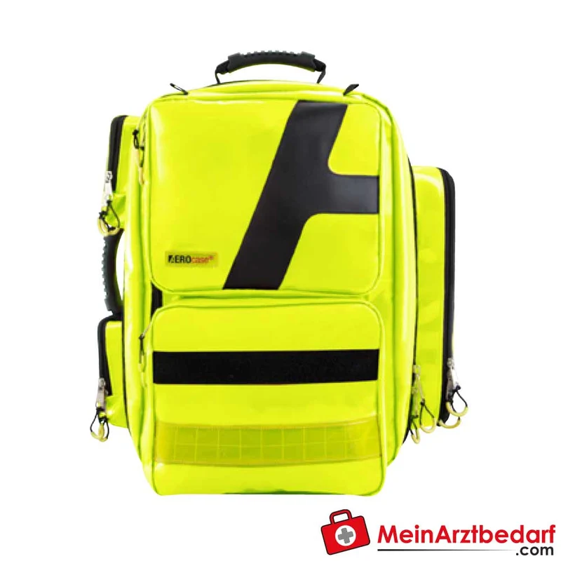 AEROcase Notfallrucksack EMS XL 55 l – 52×54×25 cm mit O2‑Flaschenhalterung, 7 transparente Modultaschen, abnehmbare Rückenriemen