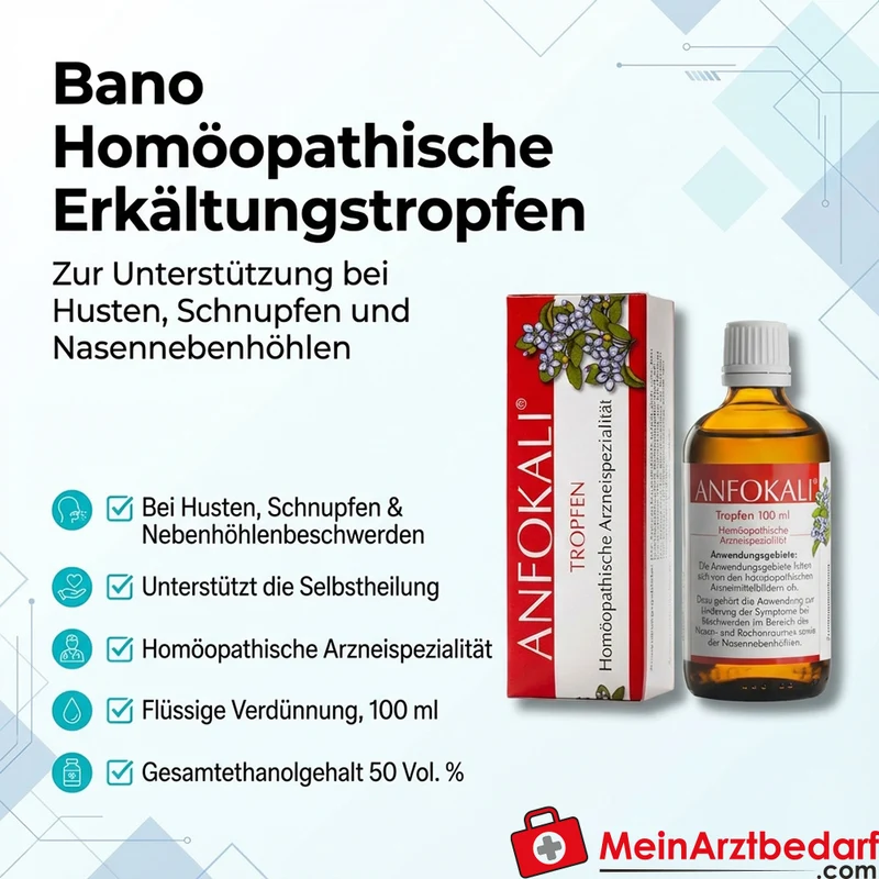 Bano Homöopathische Erkältungstropfen 100 ml bei Husten und Schnupfen
