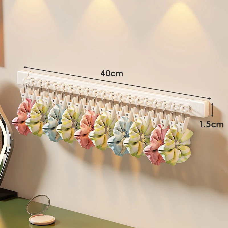 Wandmontierter rotierender Haarschmuck- und Haarbandorganisator mit schwenkbaren Clip-Haken