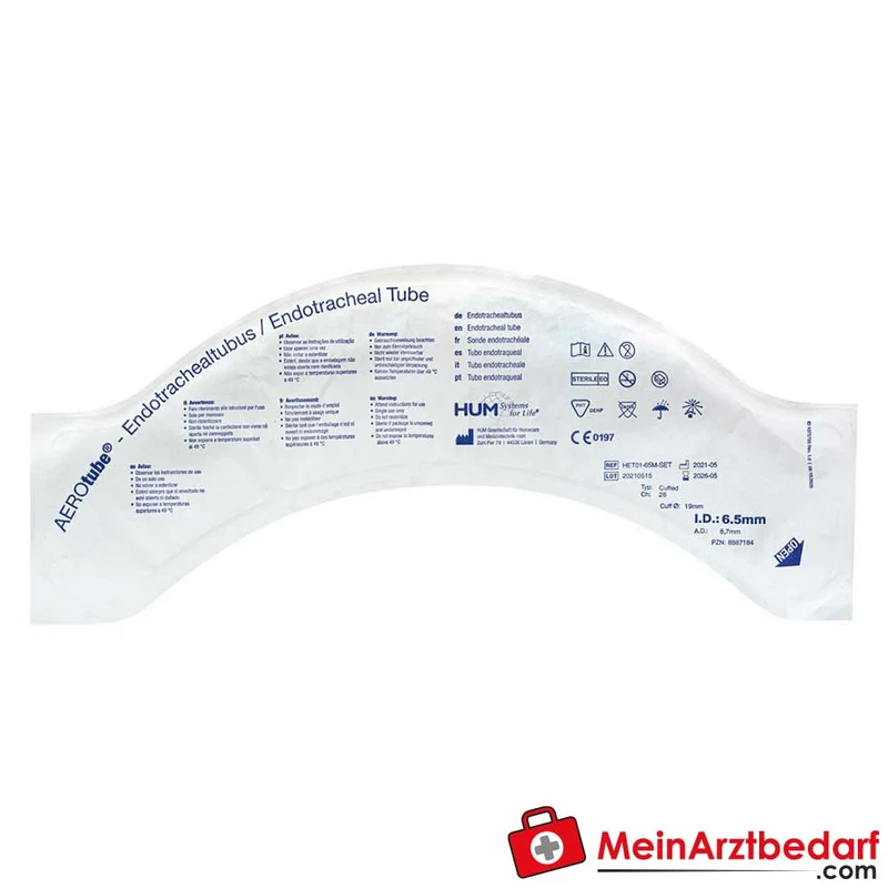 AEROtube Einmal-Endotrachealtuben ohne Cuff PVC Gr. 2–10 Magill-Spitze Murphy-Auge 15 mm ISO-Konnektor 10 Stück