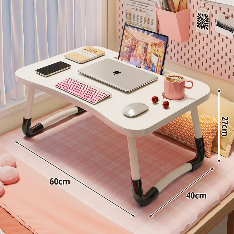 Faltbarer tragbarer Bett-Laptop-Tisch mit rundem MDF-Oberteil und verriegelbaren Klappbeinen