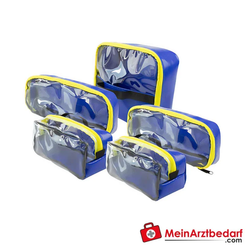 AEROcase Modultaschen-Set für Notfallrucksack 1R, 5-tlg, AEROtex PLAN (Plane) oder PES (Polyester), Klarsichtfenster, Klettbefestigung