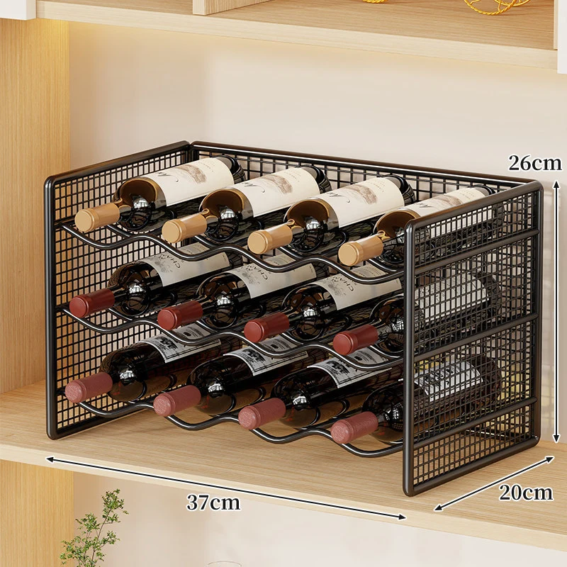 Kompakter Tisch Metall Draht Weinflaschen Organizer