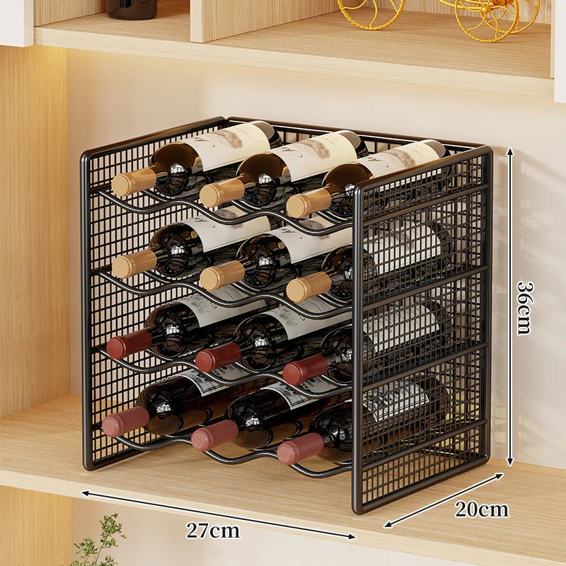 Kompakter Tisch Metall Draht Weinflaschen Organizer