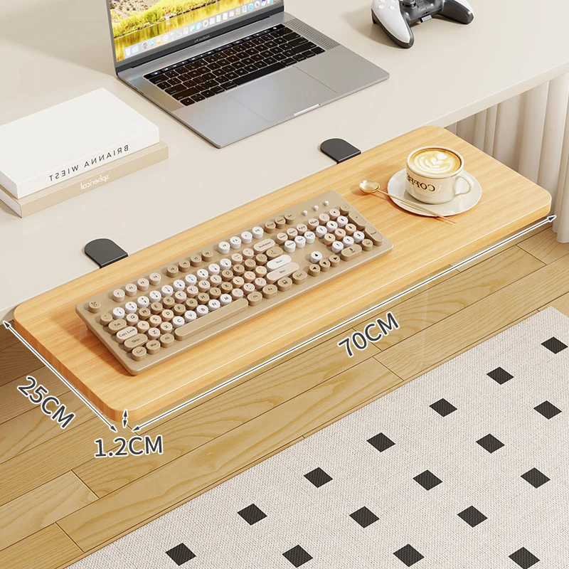 Clamp-On Klappbarer Bambus-Seitentablettisch für Schreibtisch und Sofa
