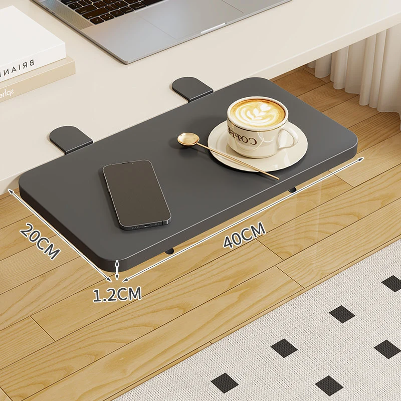 Clamp-On Klappbarer Bambus-Seitentablettisch für Schreibtisch und Sofa